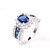 cheap Rings-Women&#039;s Band Ring Blue Zircon Alloy Round Classic Fashion Wedding Party Engagement Gift Evening Party Costume Jewelry