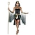 cheap Historical &amp; Vintage Costumes-Egyptian Costume Cleopatra Goddess Cosplay Costume Headpiece Party Costume Masquerade Women&#039;s Ancient Egypt Halloween Carnival Festival / Holiday Polyster Outfits Dark Green Vintage