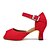 baratos Sapatos de Dança Latina-Mulheres Sapatos de Dança Latina Courino / Tecido Fivela Sandália / Salto Presilha Salto Personalizado Personalizável Sapatos de Dança Vermelho / Espetáculo