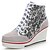 halpa Naisten lenkkarit-Women&#039;s Sneakers Fall / Winter Platform / Wedge Heel Round Toe / Closed Toe Fashion Boots Outdoor Sequin / Lace-up Paillette / Suede Black / Pink / Silver