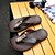 cheap Men&#039;s Slippers &amp; Flip-Flops-Men&#039;s Slippers &amp; Flip-Flops Light Soles Casual Beach Leather Black Brown Summer / EU40