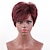 cheap Human Hair Capless Wigs-Human Hair Blend Wig Straight Classic Short Hairstyles 2020 Berry Classic Straight Machine Made Red Daily