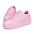 billige Sneakers til kvinder-Dame Kondisko udendørs Snøring Flade hæle Rund Tå Komfort Gummi Sort Hvid Lys pink