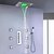 halpa Suihkuhanat-Suihkusetti Aseta - Sadesuihku Nykyaikainen / LED Kromi Seinäasennus Keraaminen venttiili Bath Shower Mixer Taps / Messinki