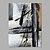olcso Absztrakt festmények-Hang festett olajfestmény Kézzel festett - Absztrakt Absztrakt Tartalmazza belső keret / Nyújtott vászon