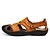 cheap Men&#039;s Sandals-Men&#039;s Shoes Real Leather Summer Fall Formal Shoes Sandals Walking Shoes Split Joint For Casual Office &amp; Career Yellow Brown