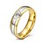 baratos Anéis-Casal Anéis de Casal Zircônia cúbica Dourado Banhado a Ouro 18K Zircônia Cubica Aço Titânio Redonda Elegante Fashion Casamento Aniversário Jóias Adorável / Diário / Noivado