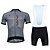 cheap Men&#039;s Clothing Sets-KEIYUEM Men&#039;s Short Sleeve Cycling Jersey with Bib Shorts Black Blue Gray Bike Jersey Tights Bib Tights Waterproof Windproof 3D Pad Sports Solid Colored Clothing Apparel / Stretchy / Clothing Suit
