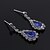 cheap Jewelry Sets-Women&#039;s AAA Cubic Zirconia Synthetic Sapphire Drop Earrings Choker Necklace Bridal Jewelry Sets Drop Elegant Fashion Cubic Zirconia Earrings Jewelry Blue For Wedding Anniversary Party Evening