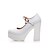 cheap Women&#039;s Heels-Women&#039;s Heels Chunky Heel Round Toe Buckle Microfiber Formal Shoes Spring / Fall Black / White / Wedding / Party &amp; Evening / Dress / 3-4 / Party &amp; Evening