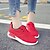 cheap Women&#039;s Sneakers-Women&#039;s Sneakers Outdoor Casual Summer Lace-up Flat Heel Comfort Walking Tulle Black Pink Red