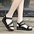 cheap Women&#039;s Sandals-Women&#039;s Sandals Casual Summer Rhinestone Wedge Heel Peep Toe Gladiator Full-grain Leather Black Red Green