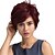 baratos Perucas capless de cabelo natural-Mistura do cabelo humano Peruca Liso Clássico Penteados Curtos 2020 Berry Clássico Reto Fabrico à Máquina Vermelho Diário