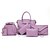 baratos Conjunto de Bolsas-Mulheres PU Conjuntos de saco Conjuntos de sacolas 6 Pcs Purse Set Preto / Roxo / Rosa claro