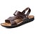 preiswerte Herrensandalen-Herrn Nappaleder Sommer Mary Jane / Leuchtende Sohlen Sandalen Gelb / Braun / Schwarz / Normal