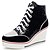 halpa Naisten lenkkarit-Women&#039;s Sneakers Fall / Winter Platform / Wedge Heel Round Toe / Closed Toe Fashion Boots Outdoor Sequin / Lace-up Paillette / Suede Black / Pink / Silver