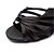 cheap Latin Shoes-Women&#039;s Latin Shoes Sandal Customized Heel Silk Black / Indoor / Leather