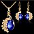 cheap Jewelry Sets-Women&#039;s Synthetic Emerald Synthetic Diamond Bridal Jewelry Sets Oval Cut Animal Ladies Fashion Gold Plated Earrings Jewelry Red / Blue / Green For Event / Party Dailywear Gift