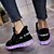 cheap Women&#039;s Sneakers-Women&#039;s Sneakers LED Shoes Outdoor Athletic Casual Lace-up Low Heel Light Soles LED Shoes Walking Tulle Black White Pink