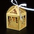 cheap Favor Holders-Round / Square / Cuboid Pearl Paper Favor Holder with Ribbons / Printing Favor Boxes - 50