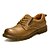 cheap Men&#039;s Oxfords-Men&#039;s Shoes Leather Fall Winter Light Soles Comfort Oxfords Lace-up for Casual Office &amp; Career Outdoor Yellow Dark Brown