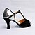 cheap Latin Shoes-Women&#039;s Latin Shoes Fleece S-hook Clasp Sandal Buckle Cuban Heel Customizable Dance Shoes Black / Silver / Performance / Leather
