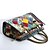 cheap Handbag &amp; Totes-Women&#039;s Pattern / Print / Plaid / Split Joint Cowhide Tote Rainbow