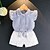 cheap Sets-Girls&#039; 3D Stripes Embroidered Fashion Clothing Set Sleeveless Summer Cartoon Ruffle Cotton Blend Elastic