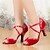 baratos Sapatos de Dança Latina-Mulheres Sapatos de Dança Sapatos de Dança Latina Sandália Têni Presilha Salto Agulha Personalizável Preto / Vermelho / Couro / Profissional