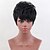 cheap Human Hair Capless Wigs-Human Hair Blend Wig Straight Classic Classic Straight Machine Made Natural Black #1B Daily