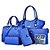 cheap Bag Sets-Women&#039;s Rivet / Zipper PU(Polyurethane) Bag Set Bag Sets 6 Pieces Purse Set White / Black / Blue