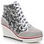 halpa Naisten lenkkarit-Women&#039;s Sneakers Fall / Winter Platform / Wedge Heel Round Toe / Closed Toe Fashion Boots Outdoor Sequin / Lace-up Paillette / Suede Black / Pink / Silver