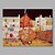 levne Krajinomalby-Ručně malované Krajina Horizontální,umělecké Jeden panel Plátno Hang-malované olejomalba For Home dekorace