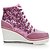 halpa Naisten lenkkarit-Women&#039;s Sneakers Fall / Winter Platform / Wedge Heel Round Toe / Closed Toe Fashion Boots Outdoor Sequin / Lace-up Paillette / Suede Black / Pink / Silver