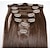 preiswerte Anklippbare Haarverlängerungen-Mit Clip Haarverlängerungen Glatt Echthaar Echthaar Haarverlängerungen Brasilianisches Haar Damen Dunkelbraun