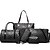 cheap Bag Sets-Women&#039;s PU(Polyurethane) Bag Set 6 Pieces Purse Set Black / Brown / White