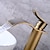 cheap Classical-Antique Copper Bathroom Sink Faucet,Golden Waterfall Single Handle One Hole Bath Taps with Hot and Cold Water Switch