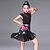 cheap Latin Dancewear-Latin Dance Skirts Tassel Pattern / Print Splicing Performance Sleeveless High Spandex Tulle Milk Fiber