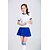 abordables Costumes de Pom Pom Girl-Costumes de Pom-Pom Girl Tenue Femme Spectacle Polyester Plissé 2 Pièces Manche courte Taille haute Jupes Hauts