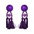 cheap Earrings-Women&#039;s Drop Earrings Tassel Fringe Chandelier Ladies Bohemian Fashion Euramerican Boho Earrings Jewelry Black / Purple / Yellow For Party Daily