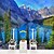 cheap Wall Murals-Blue Landscape Custom 3D Large Wall Covering Mural Wallpaper Fit Restaurant Bedroom Office View
