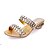 cheap Women&#039;s Sandals-Women&#039;s Leather Spring / Summer Low Heel Rhinestone Gold / Black / Silver