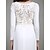 cheap Evening Dresses-Sheath / Column See Through Formal Evening Dress Jewel Neck Long Sleeve Floor Length Chiffon with Buttons Appliques 2020