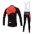 cheap Men&#039;s Clothing Sets-Men&#039;s Women&#039;s Long Sleeve Cycling Jersey with Bib Tights Winter Fleece Polyester Spandex Bike Clothing Suit Quick Dry Sports Painting Mountain Bike MTB Road Bike Cycling Clothing Apparel / Silicon