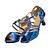 baratos Sapatos de Dança Latina-Mulheres Sapatos de Dança Sapatos de Dança Latina Sandália Têni Presilha Salto Robusto Personalizável Vermelho / Azul / Dourado / Seda / Couro / Profissional