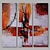 cheap Oil Paintings-Oil Painting Hand Painted - Abstract Artistic Stretched Canvas / Three Panels