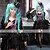 abordables Disfraces de videojuegos-Inspirado por Vocaloid Miku Vídeo Juego Disfraces de cosplay Vestidos / Sombrero / Gorra Un Color Manga Larga Vestido Sombrero Disfraces / Satín