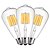 baratos Lâmpadas Filamento de LED-3pçs 10 W Lâmpadas de Filamento de LED 1000 lm E27 ST64 10 Contas LED COB Decorativa Branco Quente 220-240 V / 3 pçs