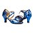 baratos Sapatos de Dança Latina-Mulheres Sapatos de Dança Sapatos de Dança Latina Sandália Têni Presilha Salto Robusto Personalizável Vermelho / Azul / Dourado / Seda / Couro / Profissional