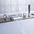 billige Badekraner-Badekarskran - Moderne Krom Romersk kar Messing Ventil Bath Shower Mixer Taps / Tre Håndtak fem hull